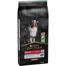 Pro Plan Adult Medium Adult Sensitive Digestion - с агнешко месо, за кучета средни породи , над 12 месеца  - 14 кг.